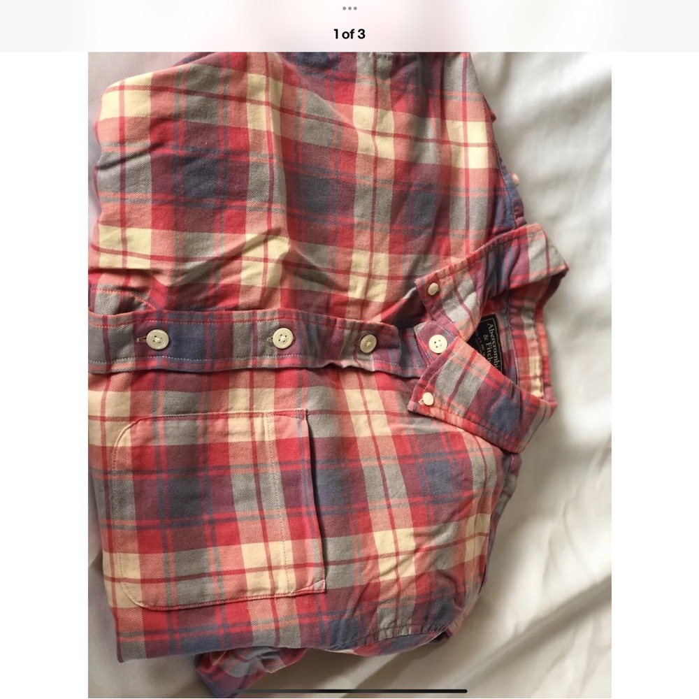 Red and Blue Plaid Button-Up Shirt